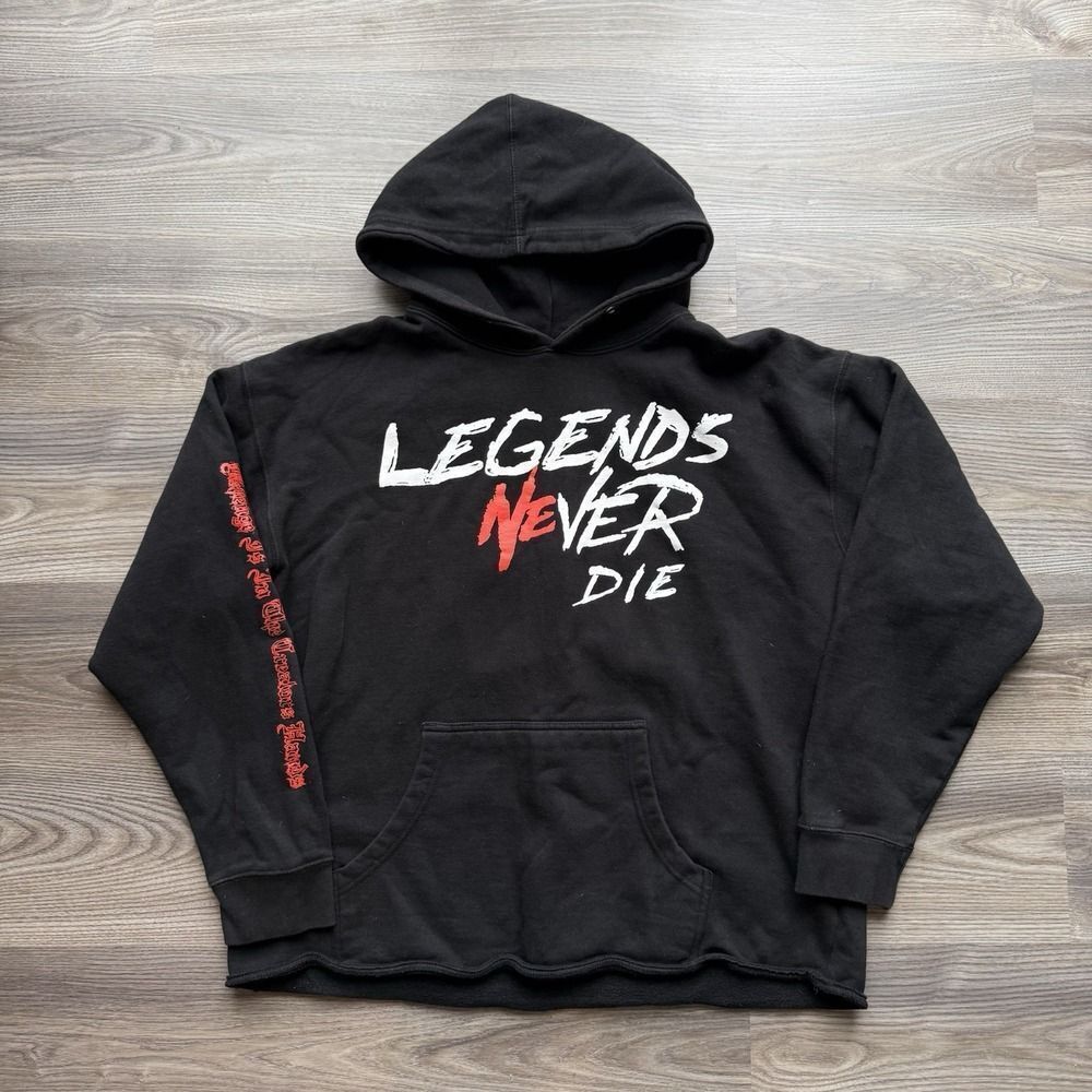 REVENGE X JUICE WRLD HOODIE LEGENDS NEVER DIE Black Size XL